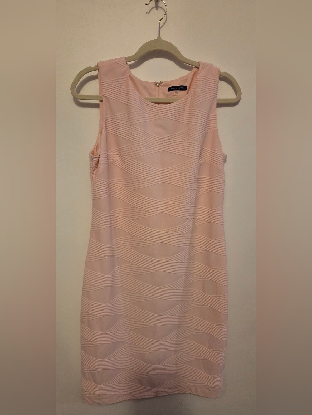 Tommy Hilfiger Pale Pink Sleeveless Textured Sheath Dress